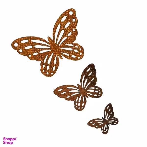 تاپر و ابزار تزیین کیک مدل پروانه منعطف مجموعه 3 عددی