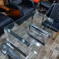 جلو مبل پایه مثلثی شیشه ای