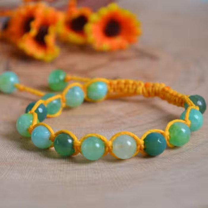 دستبند بافت سبز رنگ جیدیت