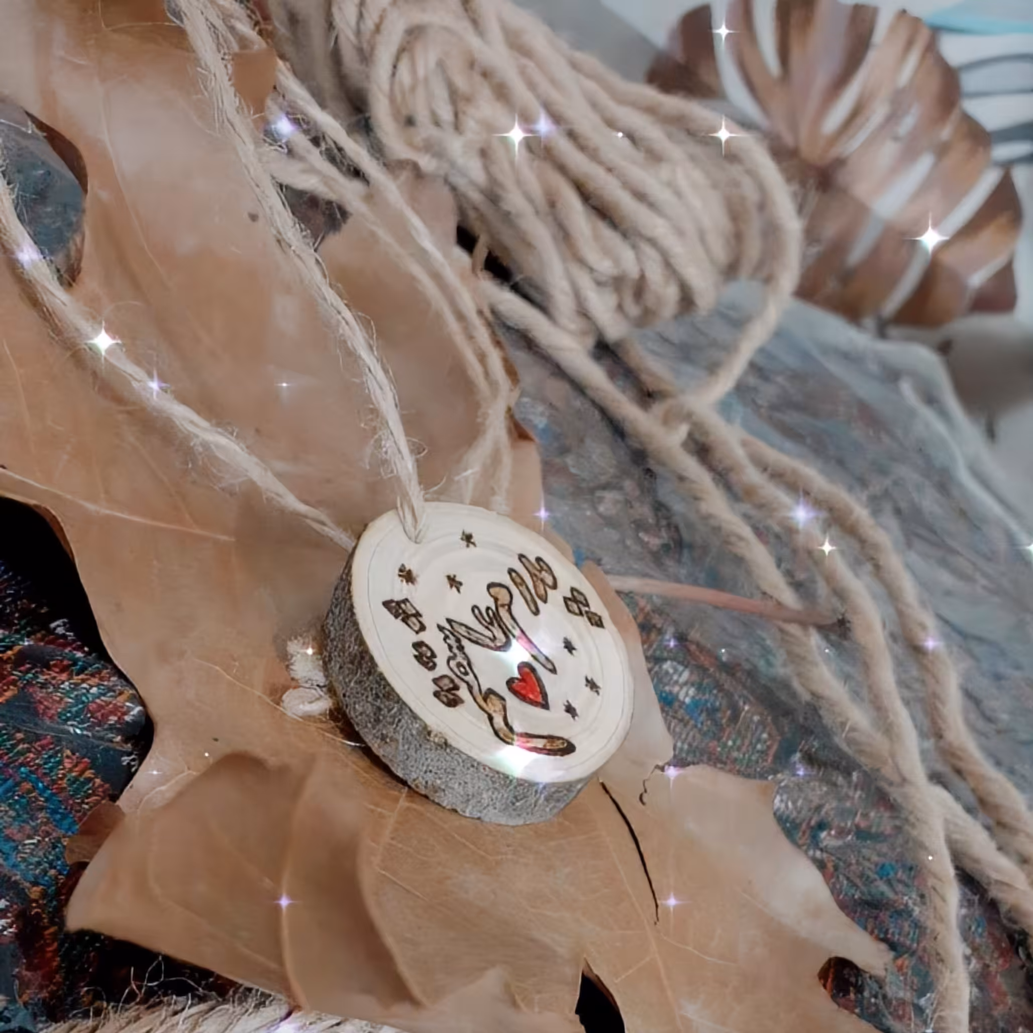 آویز  چوبی سوخت نگاری شده