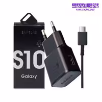 پک شارژر سامسونگ مدل S10  همراه با کابل شارژ اورجینال تایپ سی