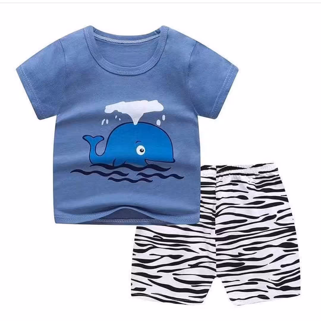 تیشرت و شلوارک وارداتی طرح نهنگ