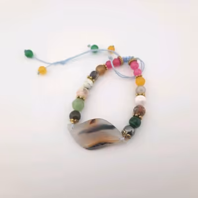 دستبند عقیق رنگی رنگی افسانه230