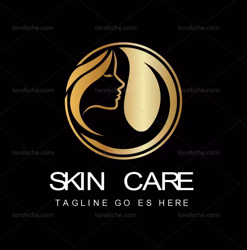 وکتور لوگو آرایشگاه زنانه طلایی | گرافیک با طعم تربچه