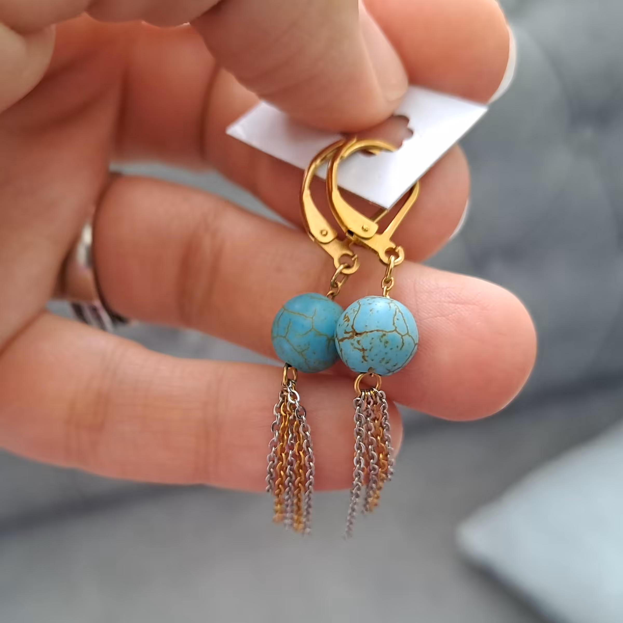 گوشواره فیروزه ای