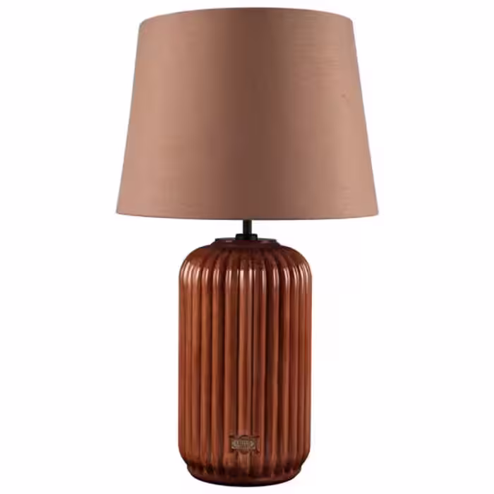 آباژور رومیزی چوبی سوئیچی مدل MIRABELLA کد TLSW-80806 رنگ BROWN/CAMEL و WALNUT/CAMEL
