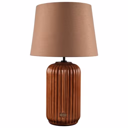 آباژور رومیزی چوبی سوئیچی مدل MIRABELLA کد TLSW-80806 رنگ BROWN/CAMEL و WALNUT/CAMEL