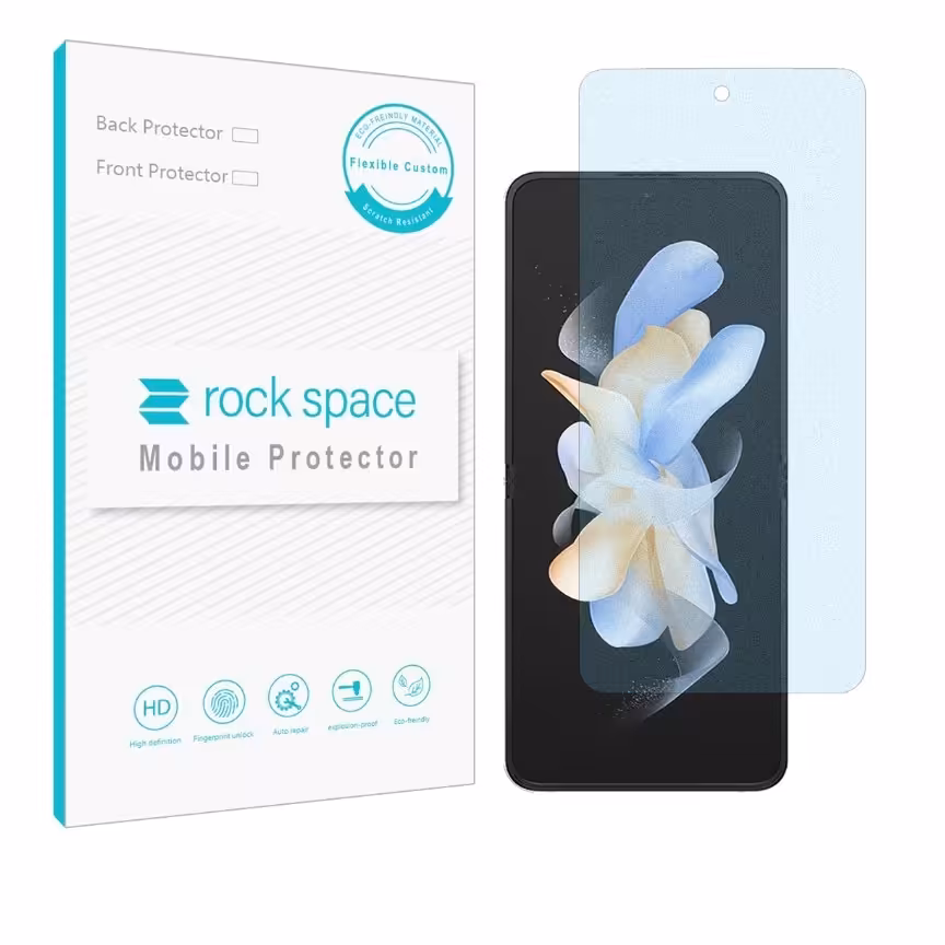  گلس نانو مات بلوکات (ضد اشعه آبی) و ضد ضربه گوشی سامسونگ z flip 4 برند راک اسپیس








