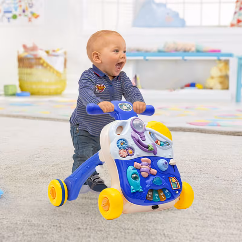 واکر کودک و میز بازی موزیکال آبی کد P/653A/AB