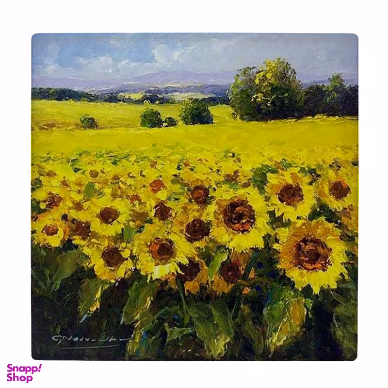 زیر لیوانی طرح دشت گل های آفتابگردان کد 5849886_4319