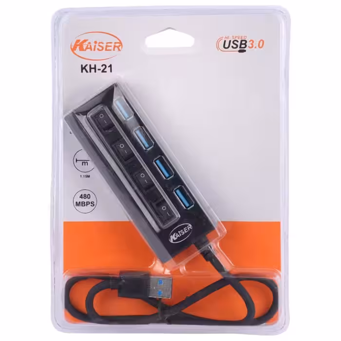 هاب 4 پورت USB3.0 کایزر KAISER KH-21