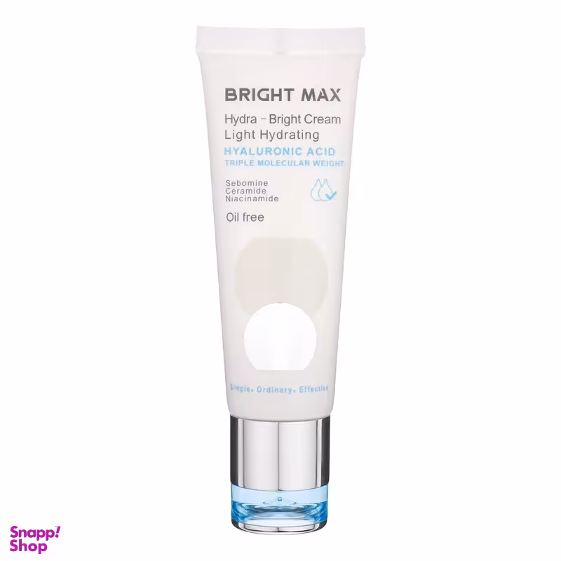 کرم آبرسان پوست چرب برایت مکس مدل هیالورونیک اسید حجم 50 میلی لیتر