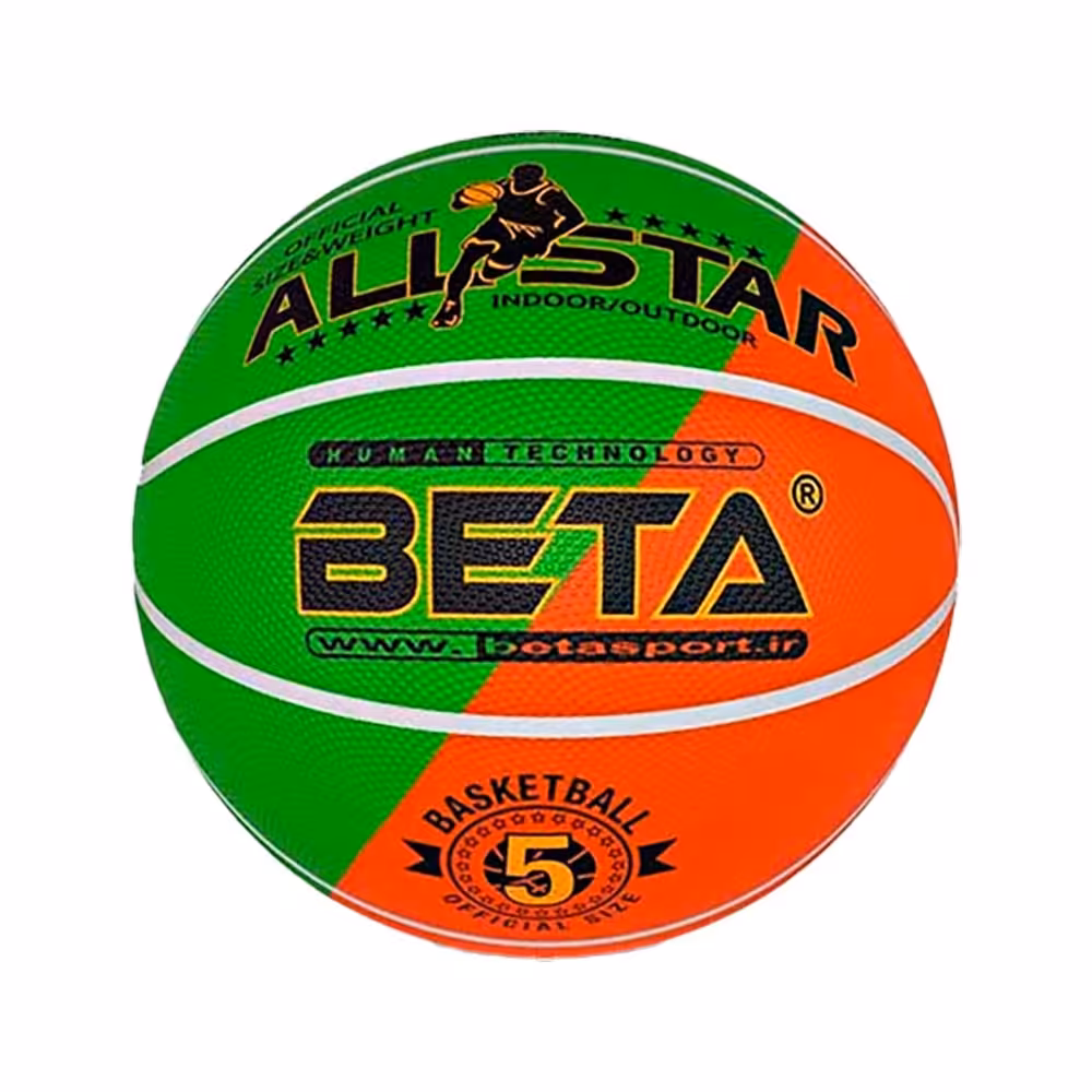 توپ بسکتبال لاستیکی سایز5طرح الوان pbr5mc