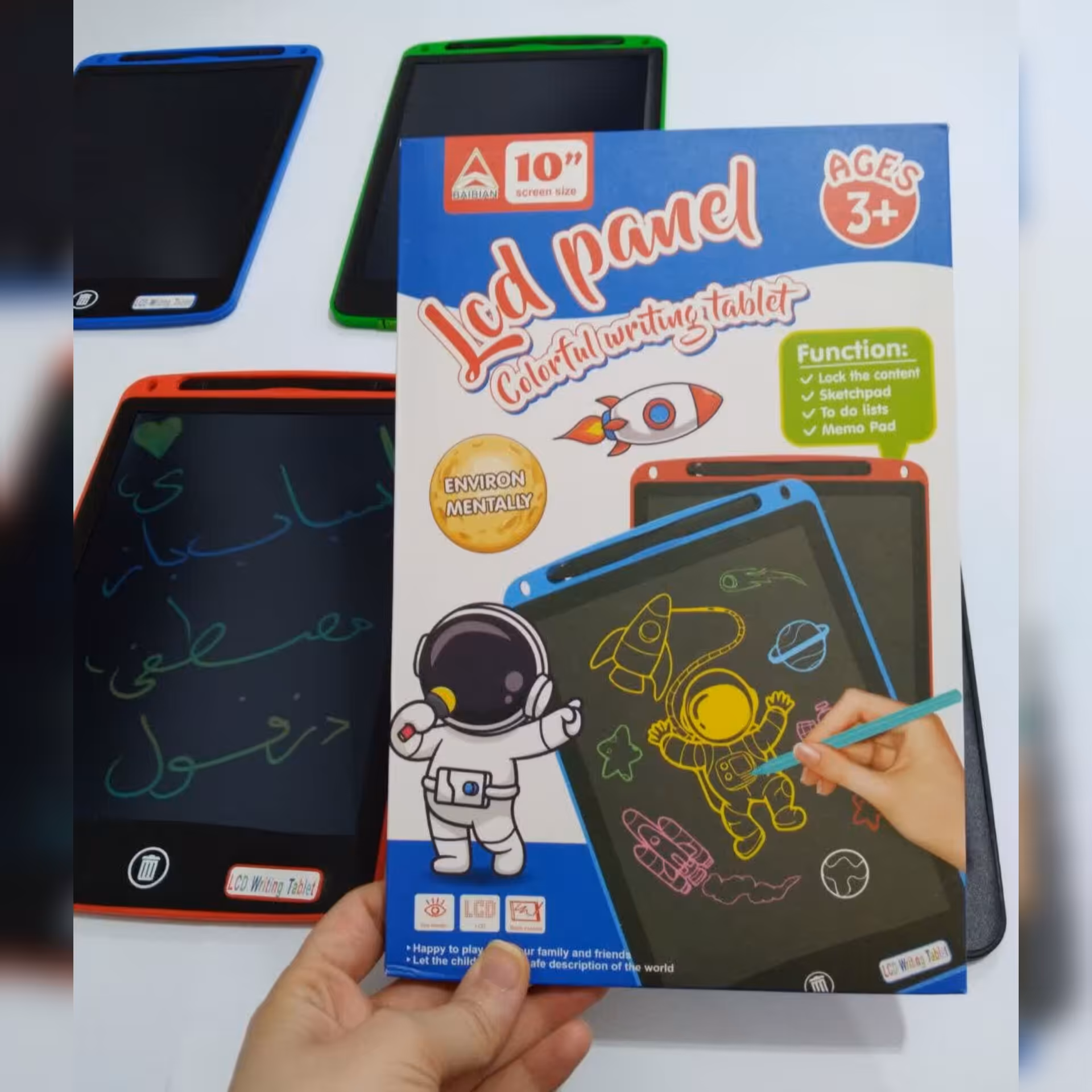 تبلت جادویی رنگی  10 اینچ سایز بزرگ جعبه آبی  بهترین برند بازار رنگبندی متنوع