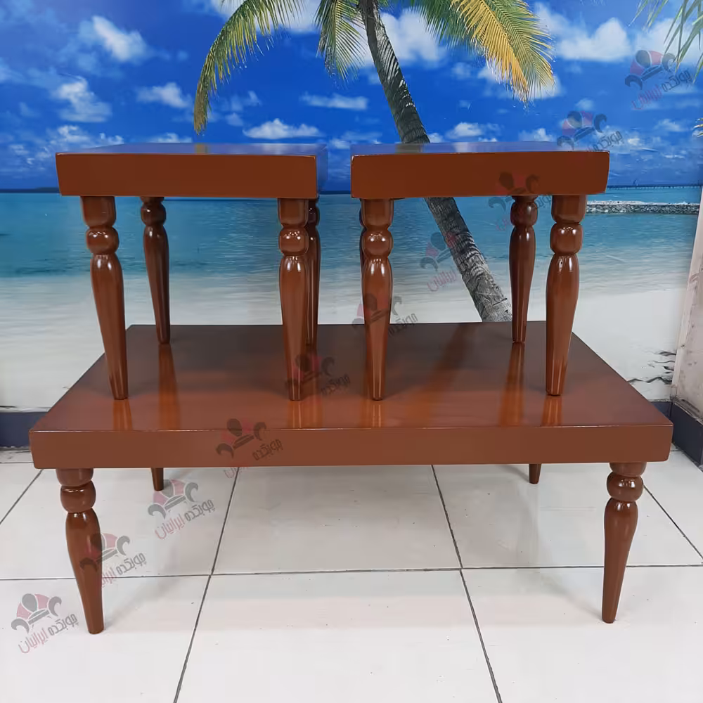 میز جلو مبلی عسلی چوبی کلاسیک مدل ژان