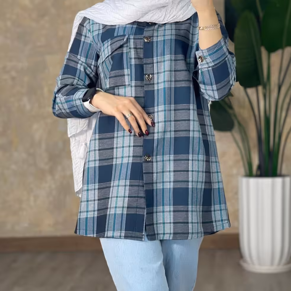 مانتو چهارخانه نخ پنبه