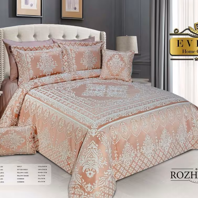 روتختی مخمل پنلی ترک دونفره درجه یک‌ 8 تیکه طرح روژان