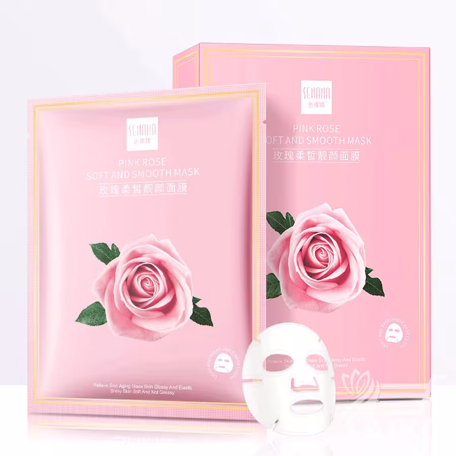 ماسک ورقه ای صورت گل رز صورتی سنانا SENANA