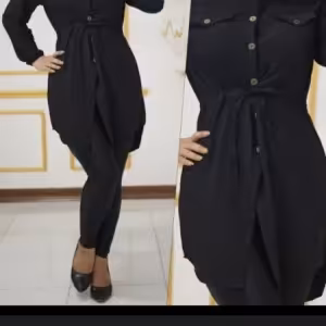 مانتو زنانه ابروبادی مدل دوجیب مشکی