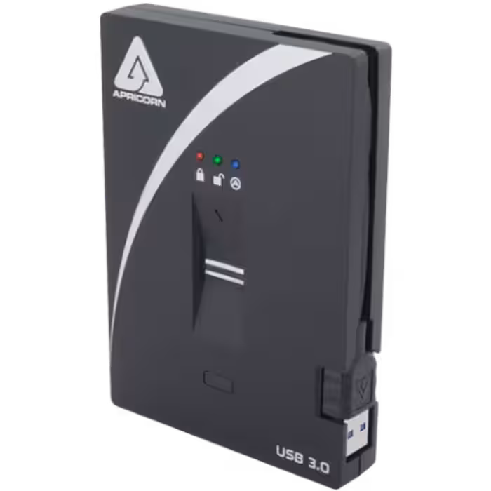 هارد اکسترنال آپریکورن مدل Aegis Bio با قابلیت رمزگذاری اثر انگشت 1 ترابایت