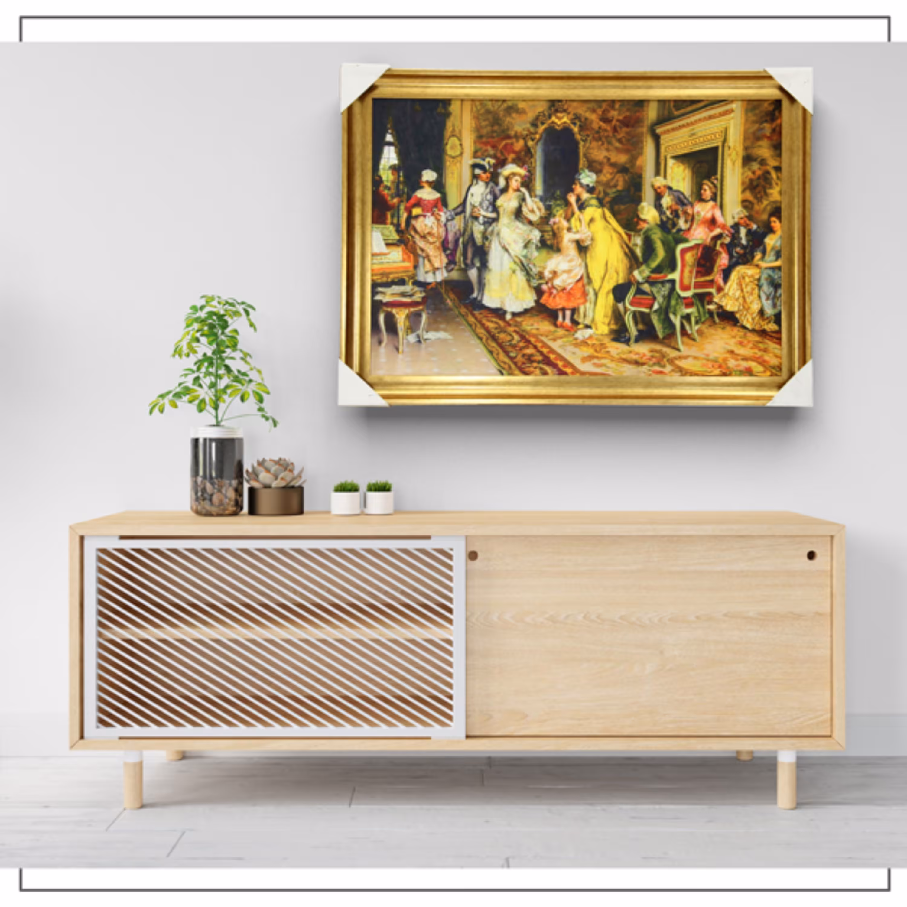 تابلو مخمل فرانسوی مهمانی اشرافی تابلو مخمل سلطنتی کد 25002