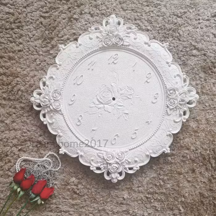 ساعت دیواری گلدار بزرگ پلی استر