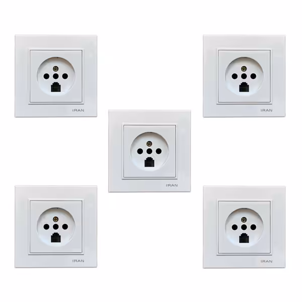 پریز تلفن ایران مدل ارس بسته 5 عددی