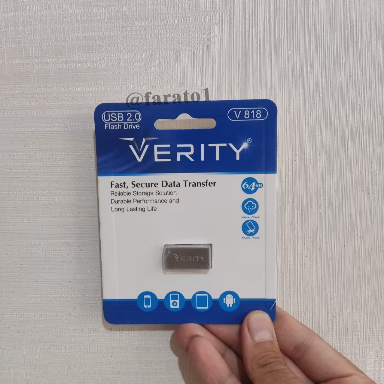 فلش  وریتی VERITY v818 64GB فلزی با گارانتی مادام العمر 