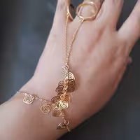 دستبند انگشتری ( تمیمه ) طلایی جنس کره ای