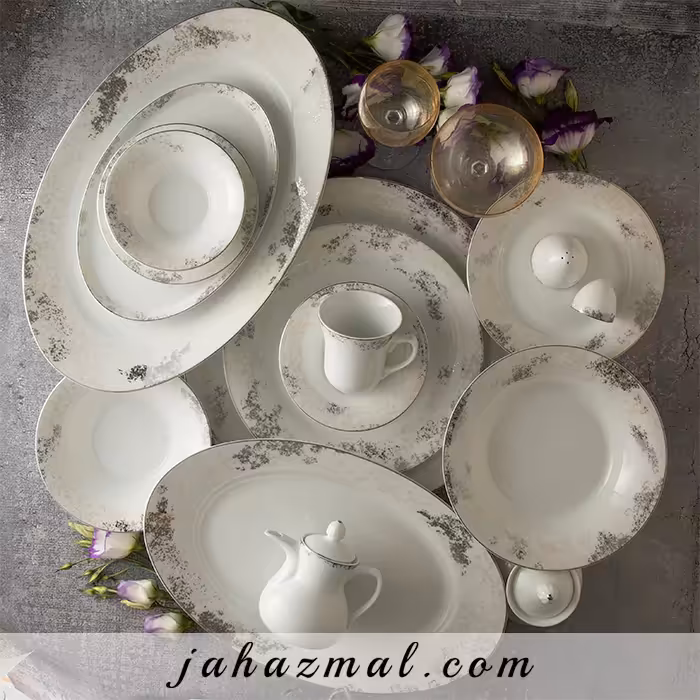 سرویس چینی زرین طرح کلودیا پلاتینی 81 پارچه