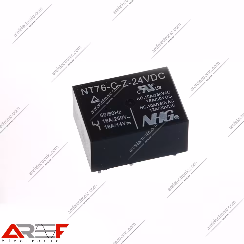 رله NHG مدل NT76-C-Z-24VDC دارای 24 ولت 10 آمپر 5 پین - فروشگاه عارف الکترونیک