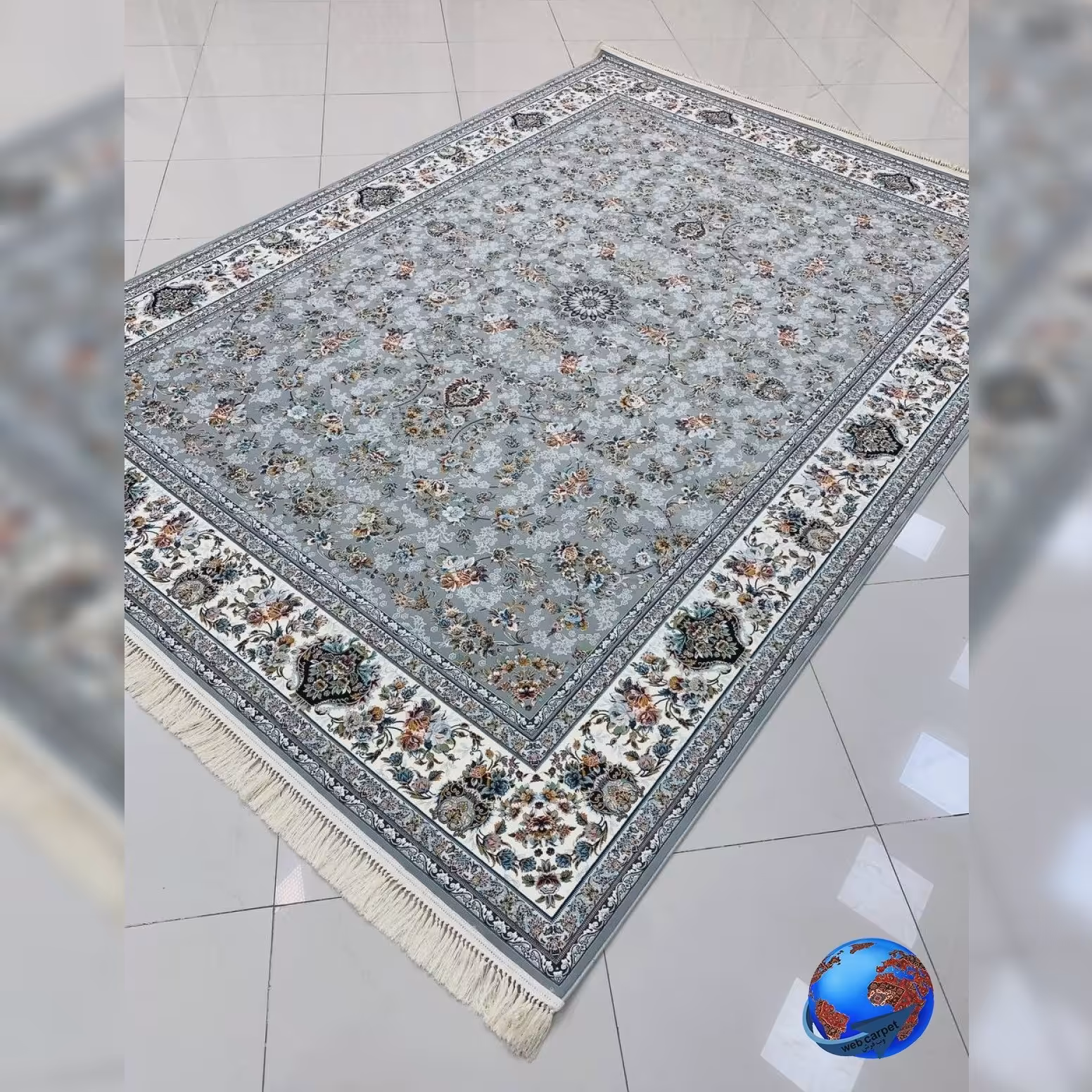 فرش 1200 شانه تراکم 3600 برجسته طرح افشان طلاکوب ترمه ای طرح ونوس فیلی و...