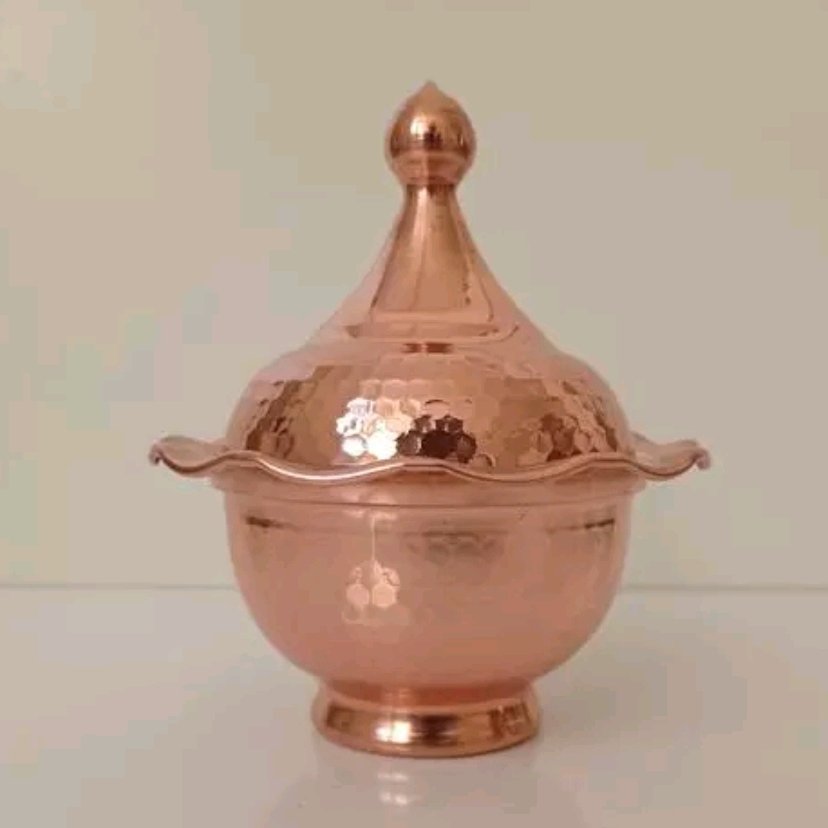 قندان مسی کلاه فرنگی طرح لاله سایز دو نانو شده