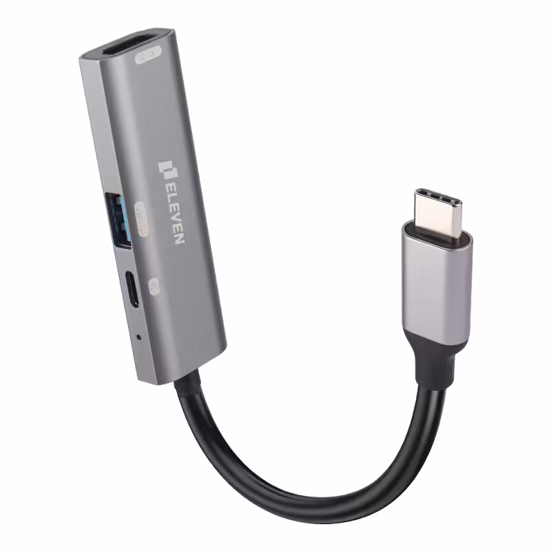 تبدیل و هاب Type-c به USB3.0/HDMI/Type-C PD مدل Eleven CV1006Eleven CV1006 Type-C To USB3.0/HDMI/Type-C PD Hub