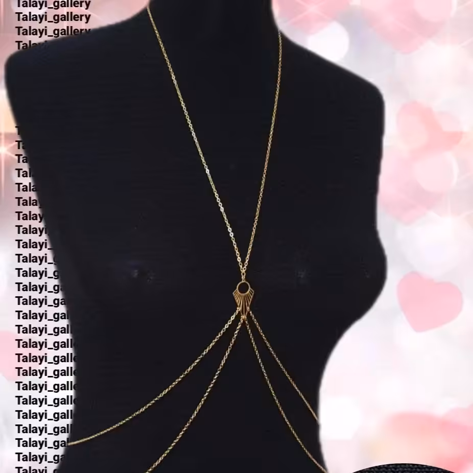 زنجیر بدن یا هارنس  استیل طلایی  سبک ضد حساسیت رنگ ثابت 