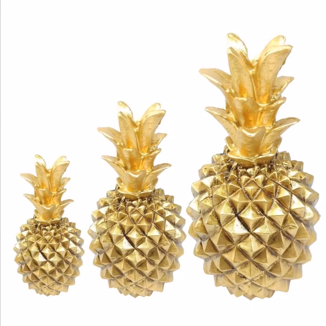 تندیس آناناس طلایی هر سه تا باهم