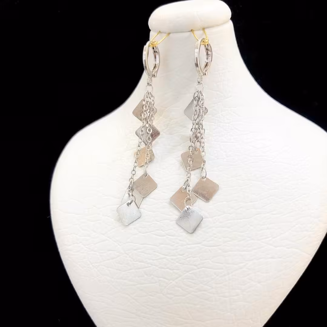 گوشواره استیل آویز طرح مربع
