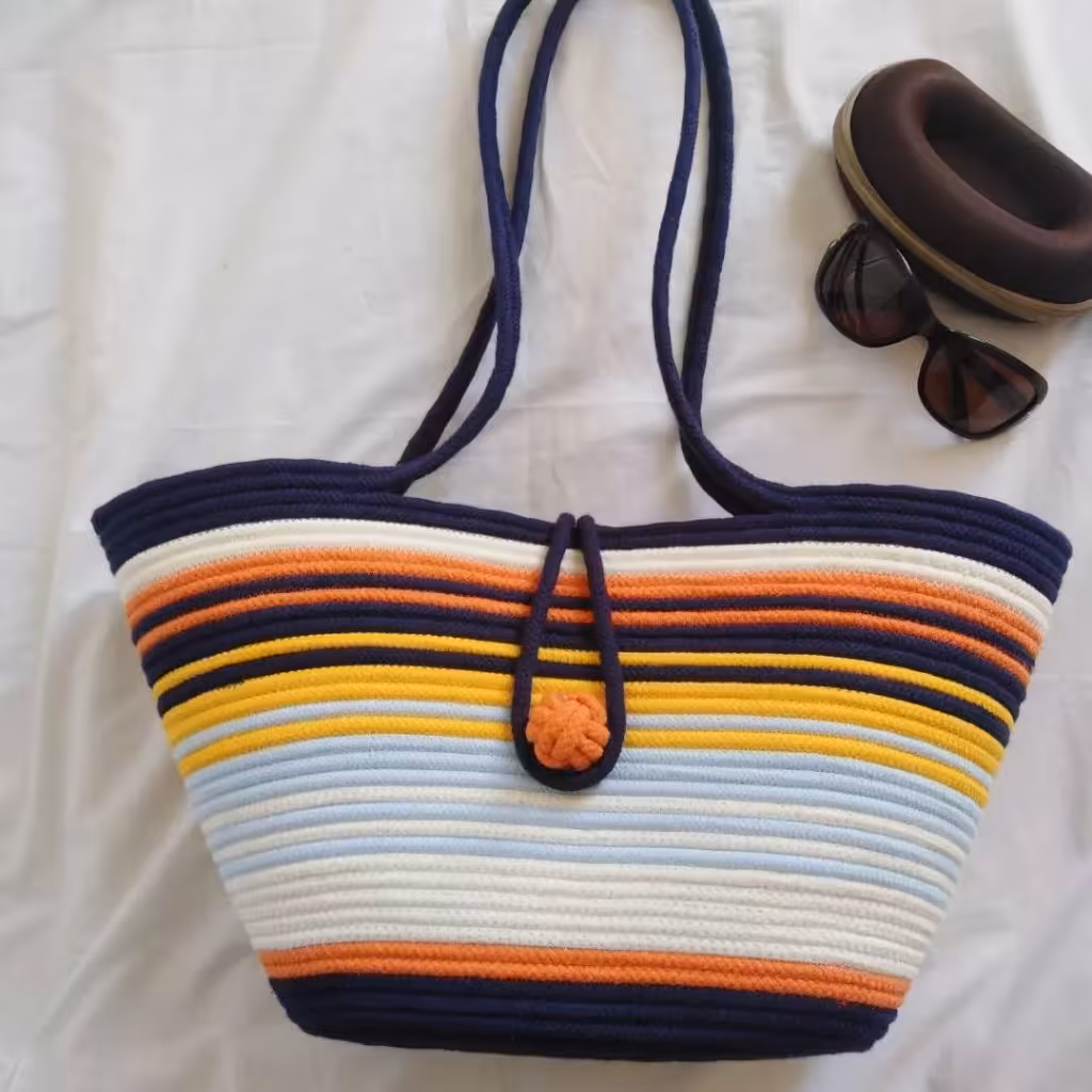 کیف دوشی زنانه قیطون دوزی رنگین کمان