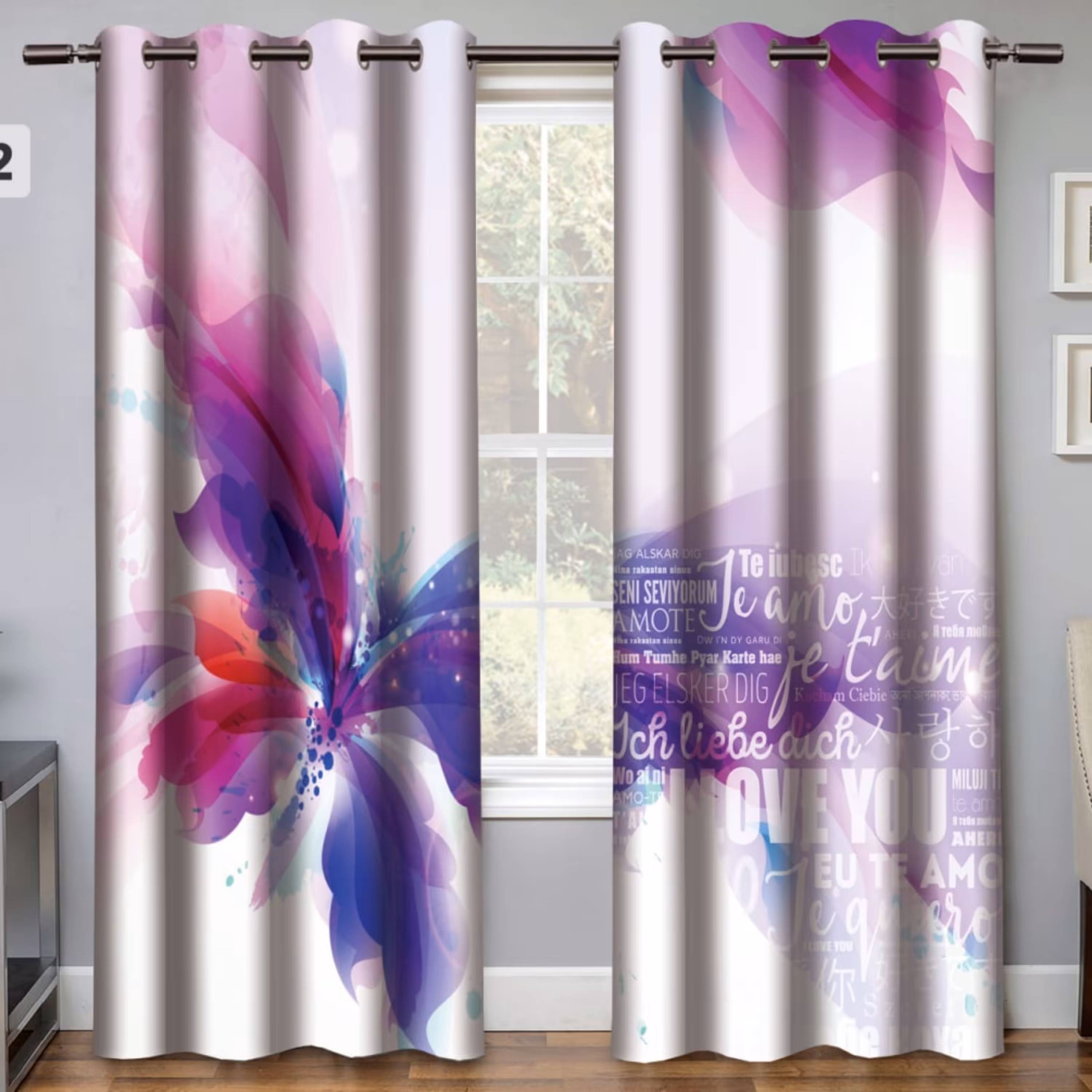 پرده پذیرایی وخواب  طرح گل کد112