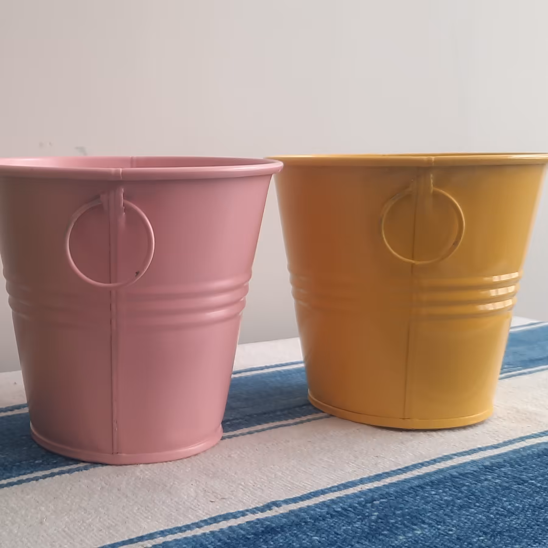 گلدان سطلی فلزی ارتفاع 10 قطر 11