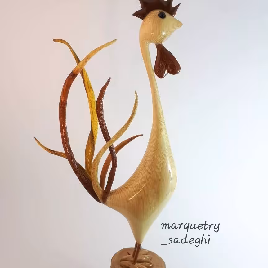 مجسمه چوبی خروس