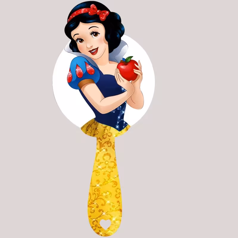 آینه دسته دار چوبی فانتزی سفیدبرفی