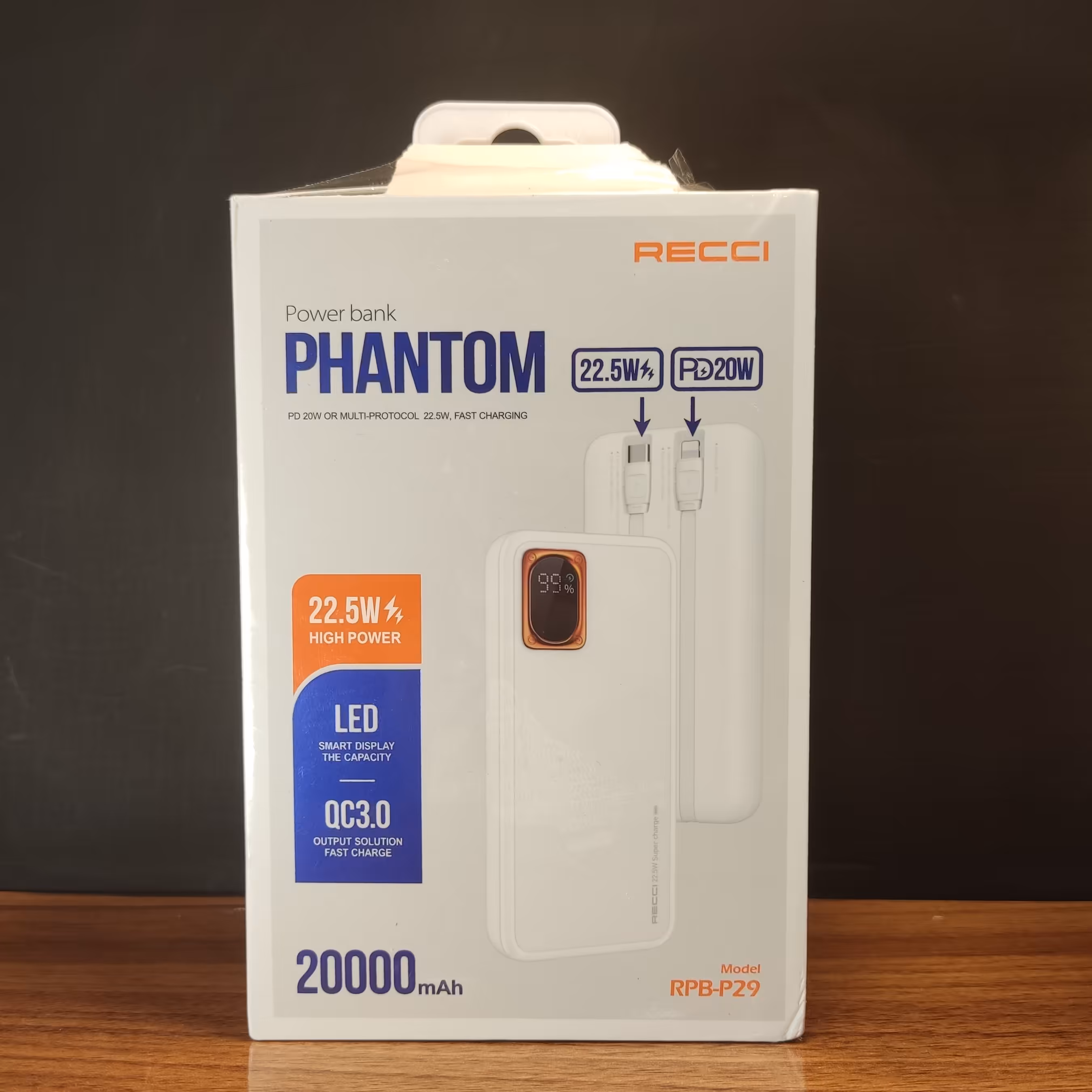 پاوربانک مدل  RPB-P29  سفید با 18ماه گارانتی رسی