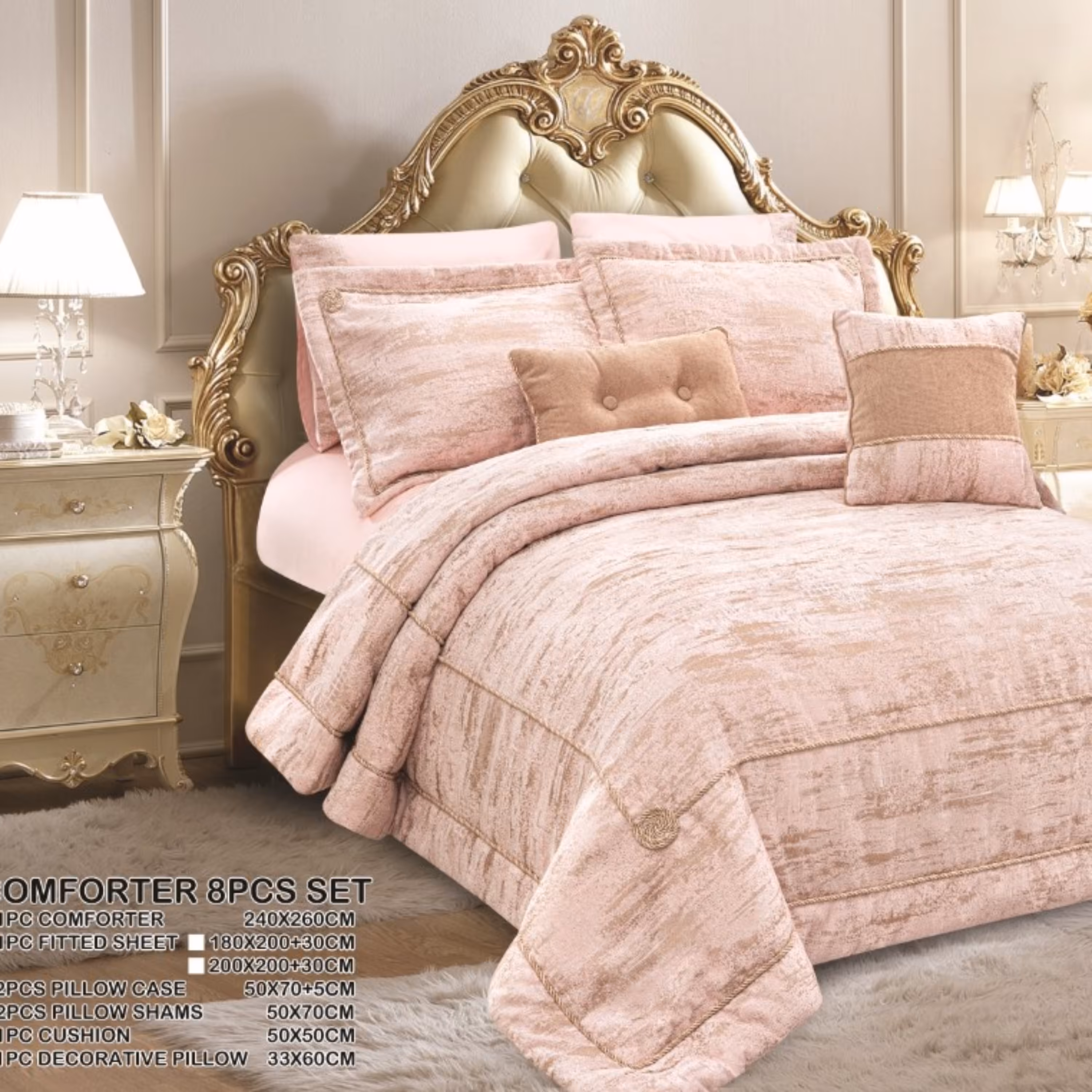 سرویس روتختی دو نفره هشت تکه شانل ابریشمی طرح فلیز005لاویتا ویژه ی جهیزیه سرویس