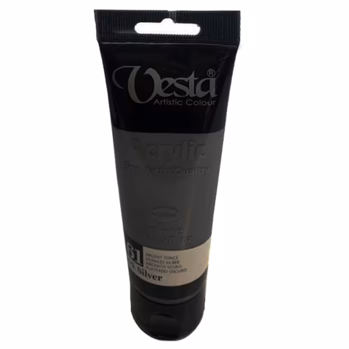 رنگ اکریلیک وستا Dark Silver 61 حجم 75 میل