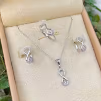 نیمست بینهایت نقره با روکش طلا سفید  کد 63