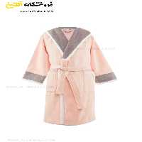 حوله پالتویی کودک سلین طرح پاسفیک رنگ صورتی روشن-طوسی سایز 8-9