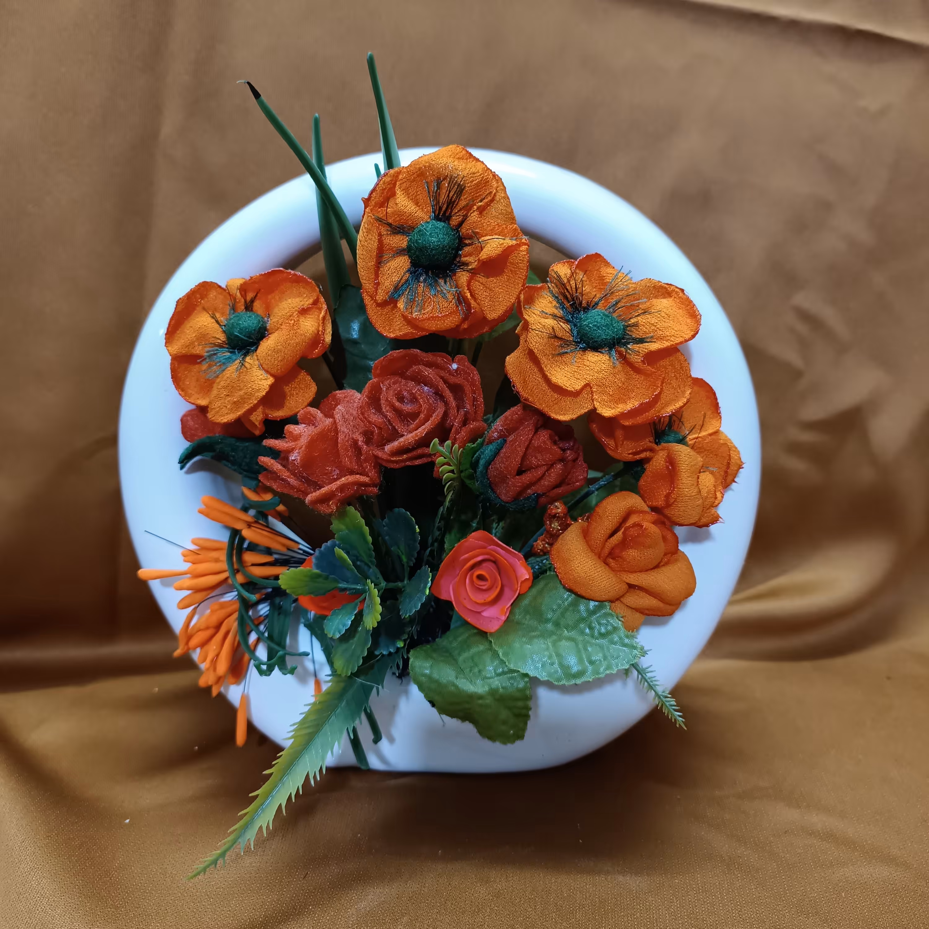 حلقه ی گل رو میزی (نارنجی  متوسط)