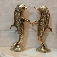 مجسمه برنجی و تزیینی  حیوانات طرح دلفین (برنزی)کد175
