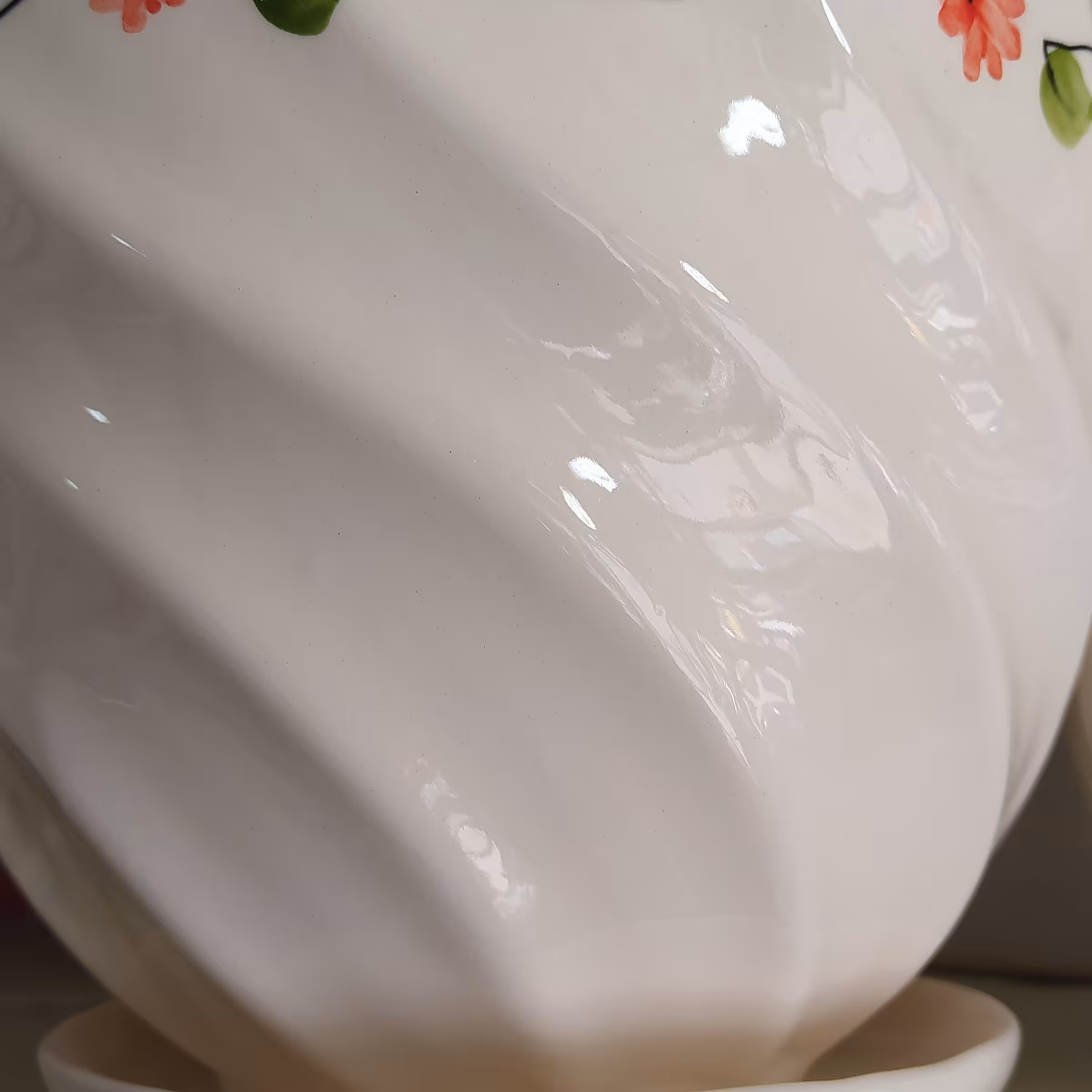 گلدان سفالی پیچی گلدار سه تایی  ست